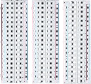 MMOBIEL 3 Pcs 830 Point Solderless PCB Breadboard Prototype Circuit Kits Compatible with DIY Arduino, Raspberry Pi 2 3 4 Projects Proto Shield Distribution Connecting Blocks