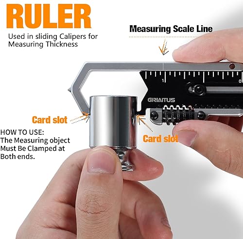 Miniatura 6 de Llave multiherramienta pequeña 9 en 1 llave ajustable de bolsillo para tornillo con mini barra de palanca, llavero herramienta de calibrador, regla