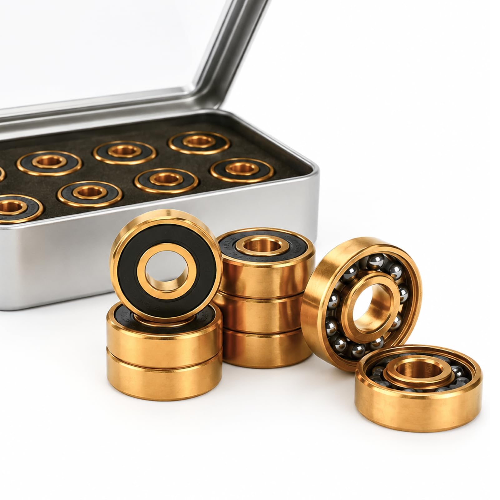 8cs Roulement à Billes Céramique 608RS Alliage de Titane ABEC 11 Pour Skateboards Trottinettes Patins à Roulettes en Ligne Longboard 608 RS roulement 8x22x7mm 608 2RS