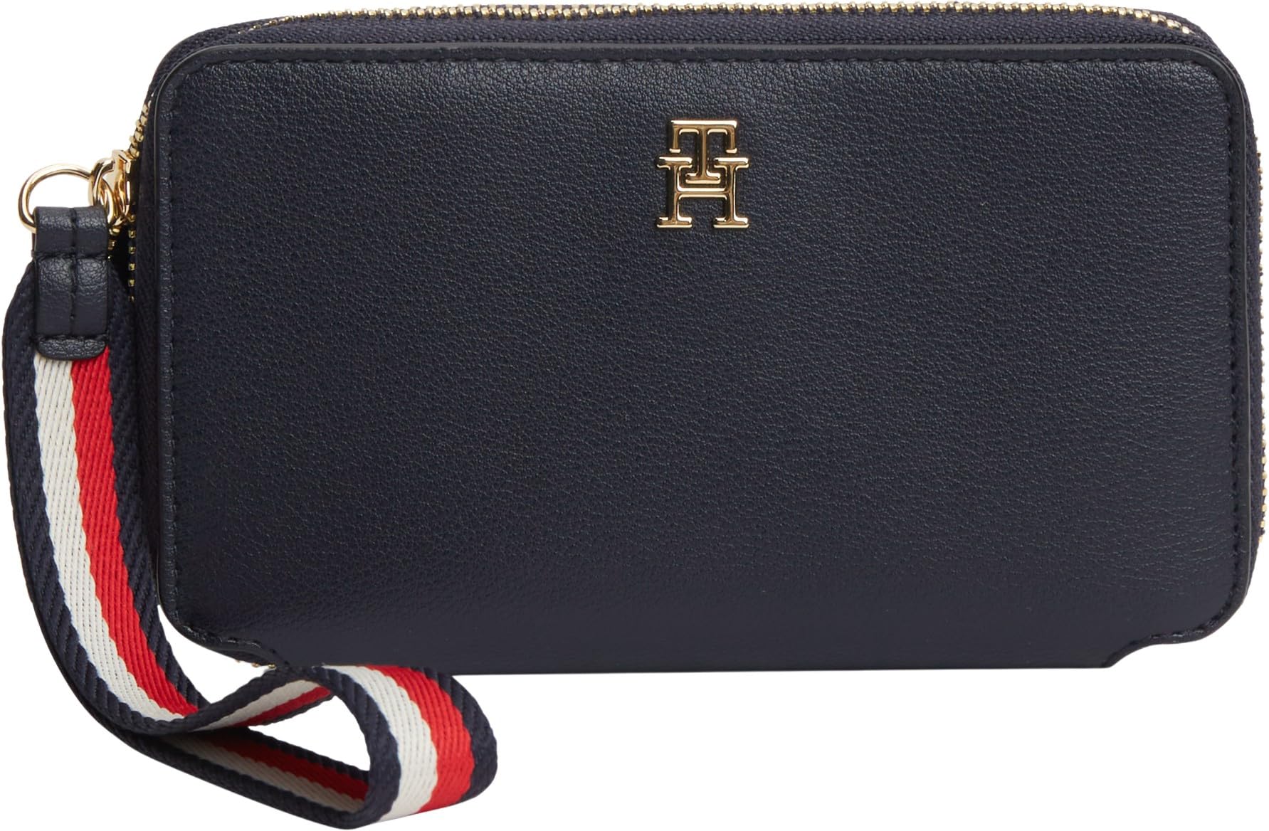 Tommy Hilfiger Th Logotape Compact Zip Around Aw0aw18699, andere Geldbörsen, Damen, Blau (Space Blue Corp), Einheitsgröße