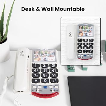 Clarity P300 Landline Phone with Sound Amplification, Hearing Impaired Phones, Adjustable Ringer Pitch and Volume Control, Corded Phone Design