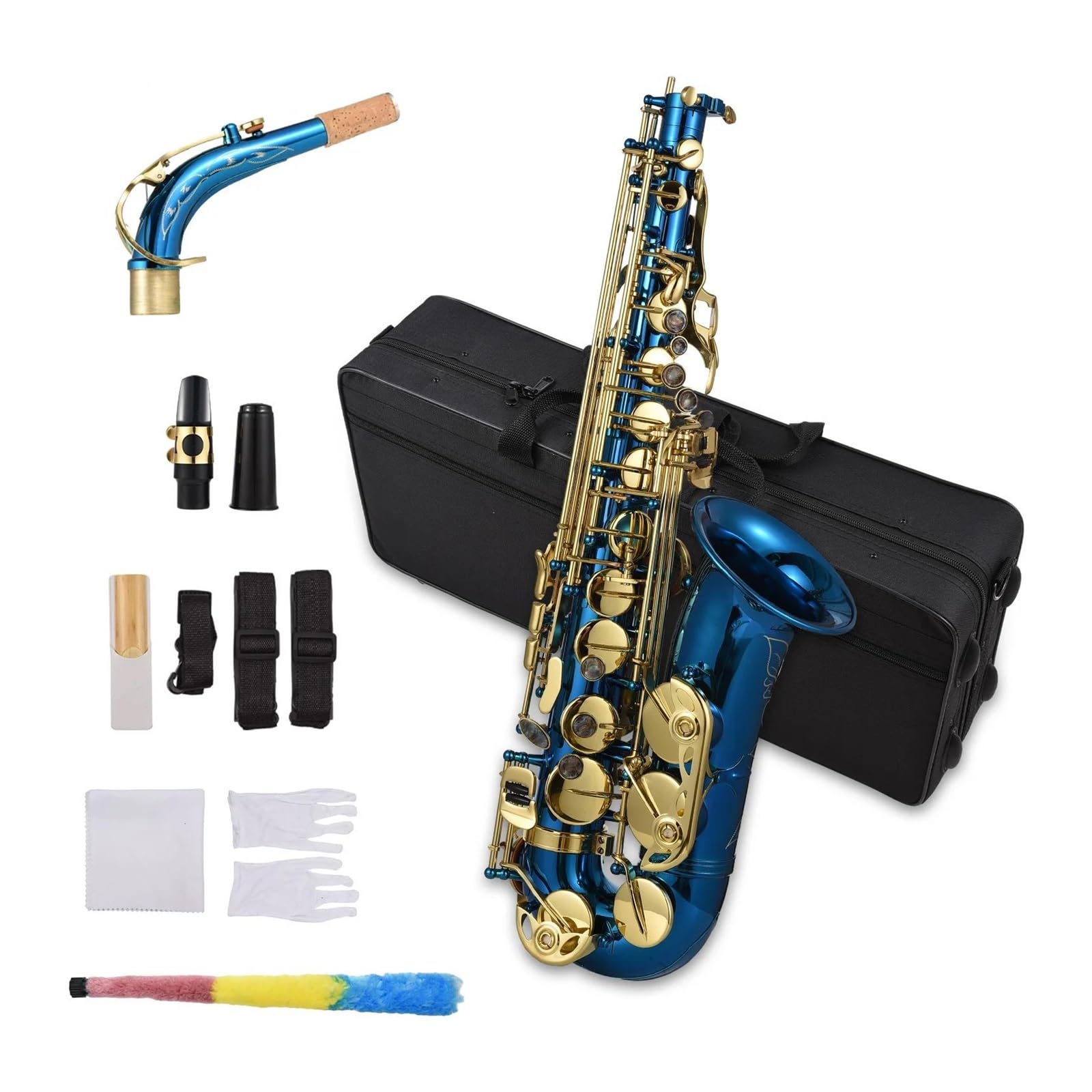Saxophon Eb E Alt Messing Geschnitztes Instrument Mit Komplettem Zubehörsatz Standard-Saxophon