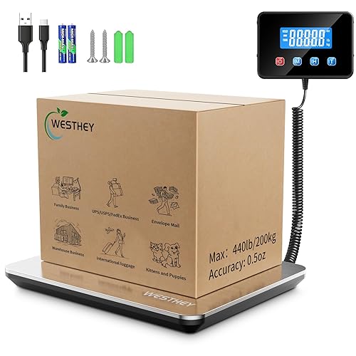 Miniatura 1 de Báscula de envío de 0.5 oz a 440 libras de alta precisión postal digital para equipaje para paquetes, almacén, hogar, pequeña empresa, correo de