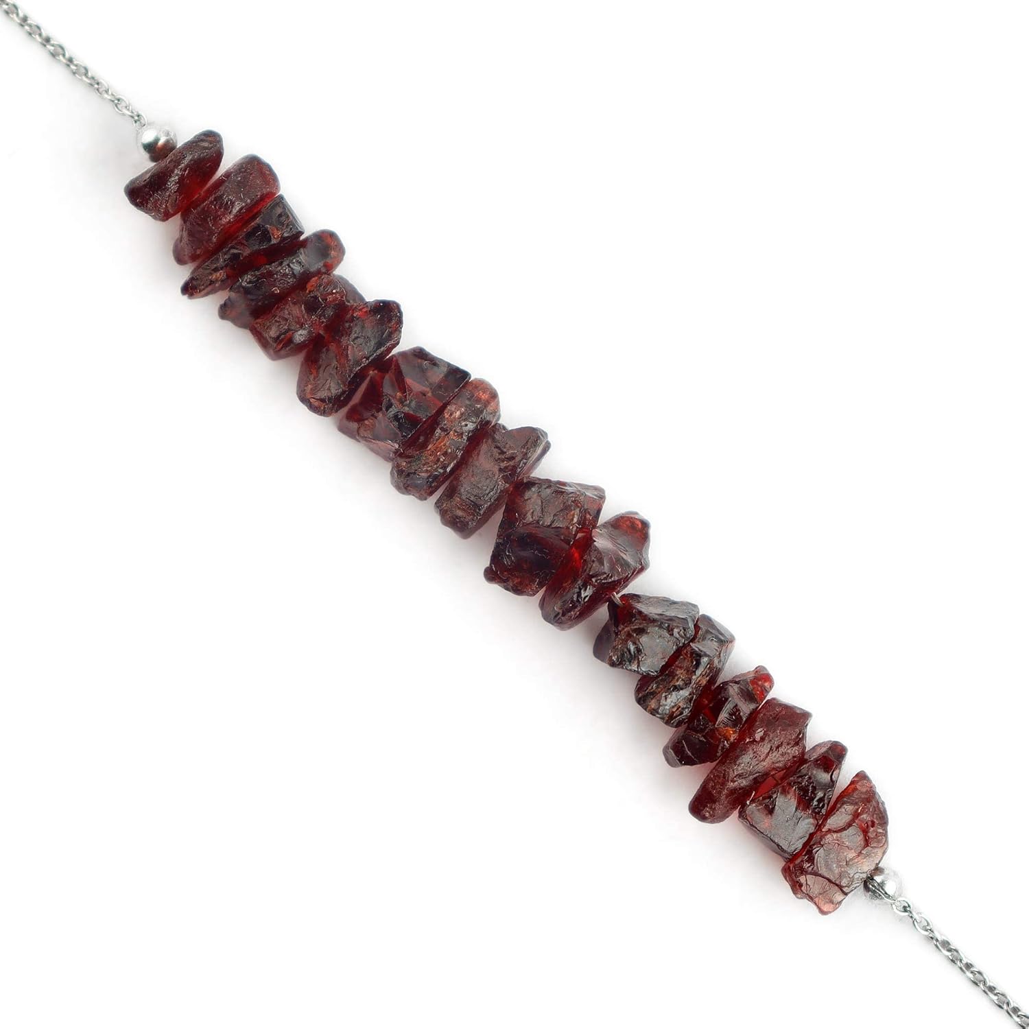 InfinityGemsArt Raw Garnet Necklace for Women, January Birthstone, Natural Red Gemstone Rough, Dainty Stone Jewelry, Chakra Energy Crystals, 925 Sterling Silver Chain 18 inch, Gifts For Her - Image 3