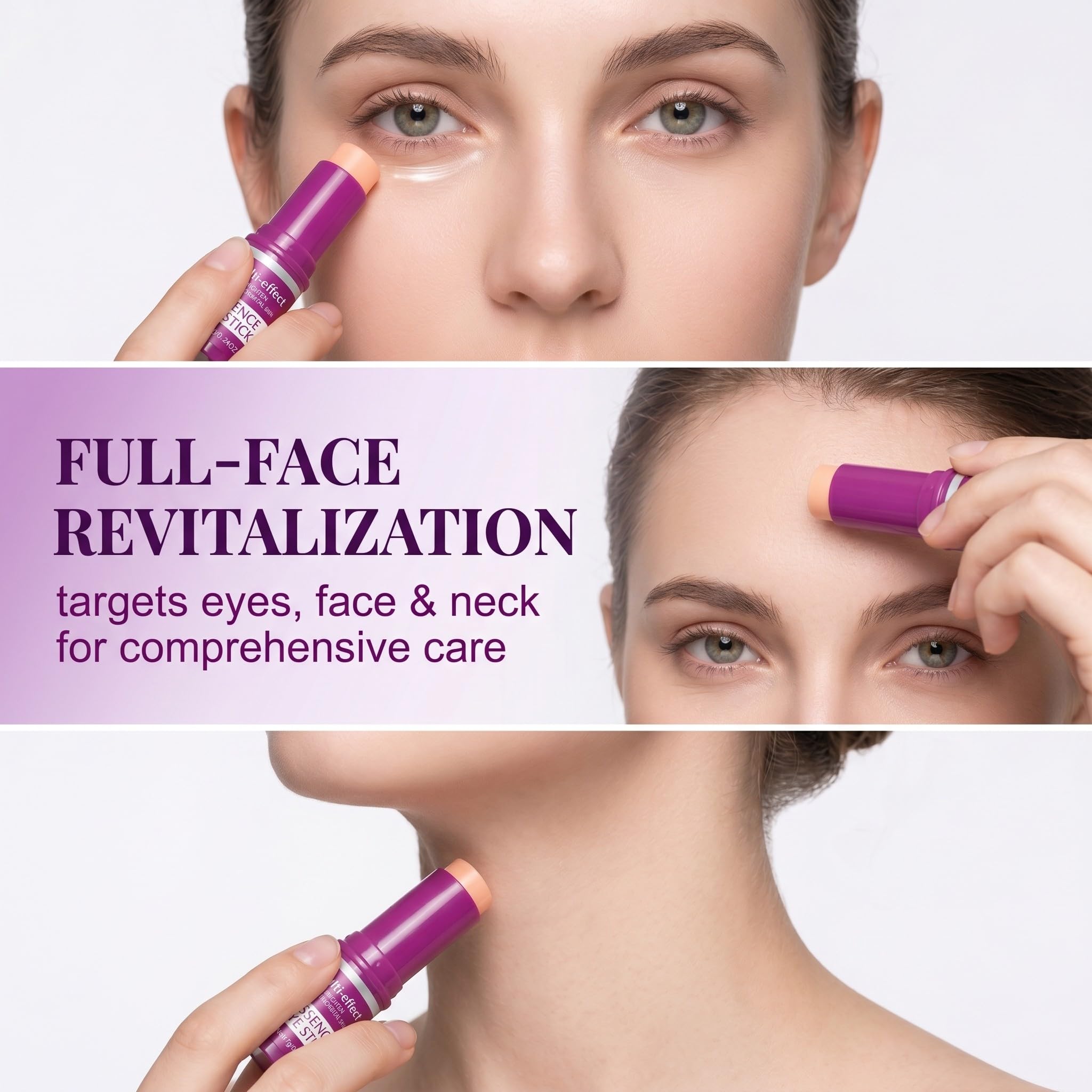 2 Pezzi Stick Coreano Viso Antirughe al Calcio e Collagene, Calcium Multi Balm Stick per Contorno Occhi, Viso e Collo, Balsamo Idratante Anti-Età per Tutti i Tipi di Pelle