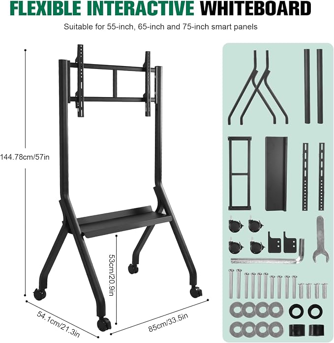 Soporte móvil ajustable para pantallas 42-75 pulg. miniatura 3
