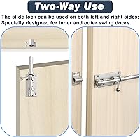 Vista 5 de Alise Pestillo de cerrojo de barril de 6 pulgadas, SUS304 de acero inoxidable estilo candado, pestillo de cerradura de puerta pesado, pestillo