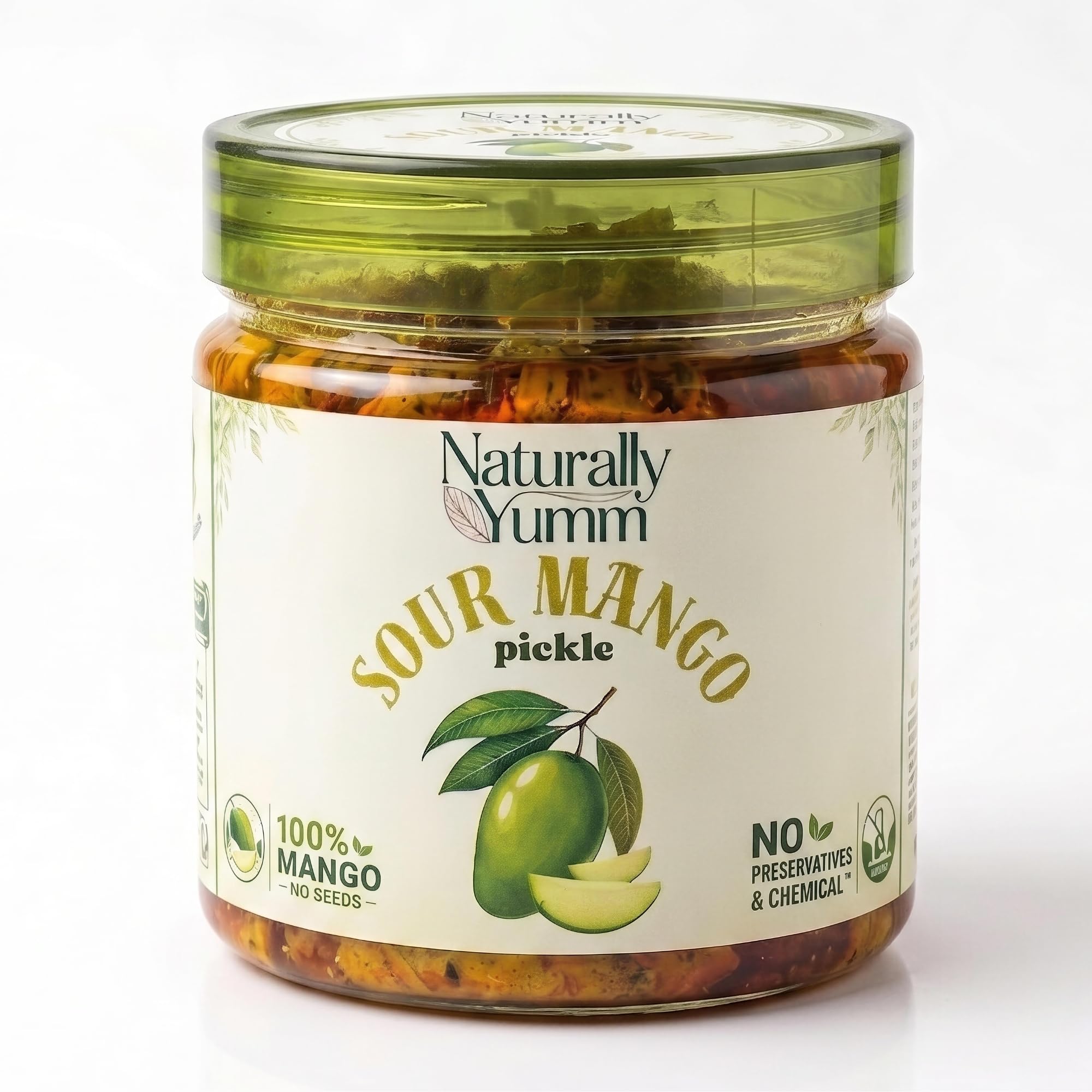 NATURALLY YUMM Mango Pickle 325g Homemade Fresh Aam Ka Achar Seedless Tangy and Spicy Raw Mango Pickle Zero Preservative-image-19