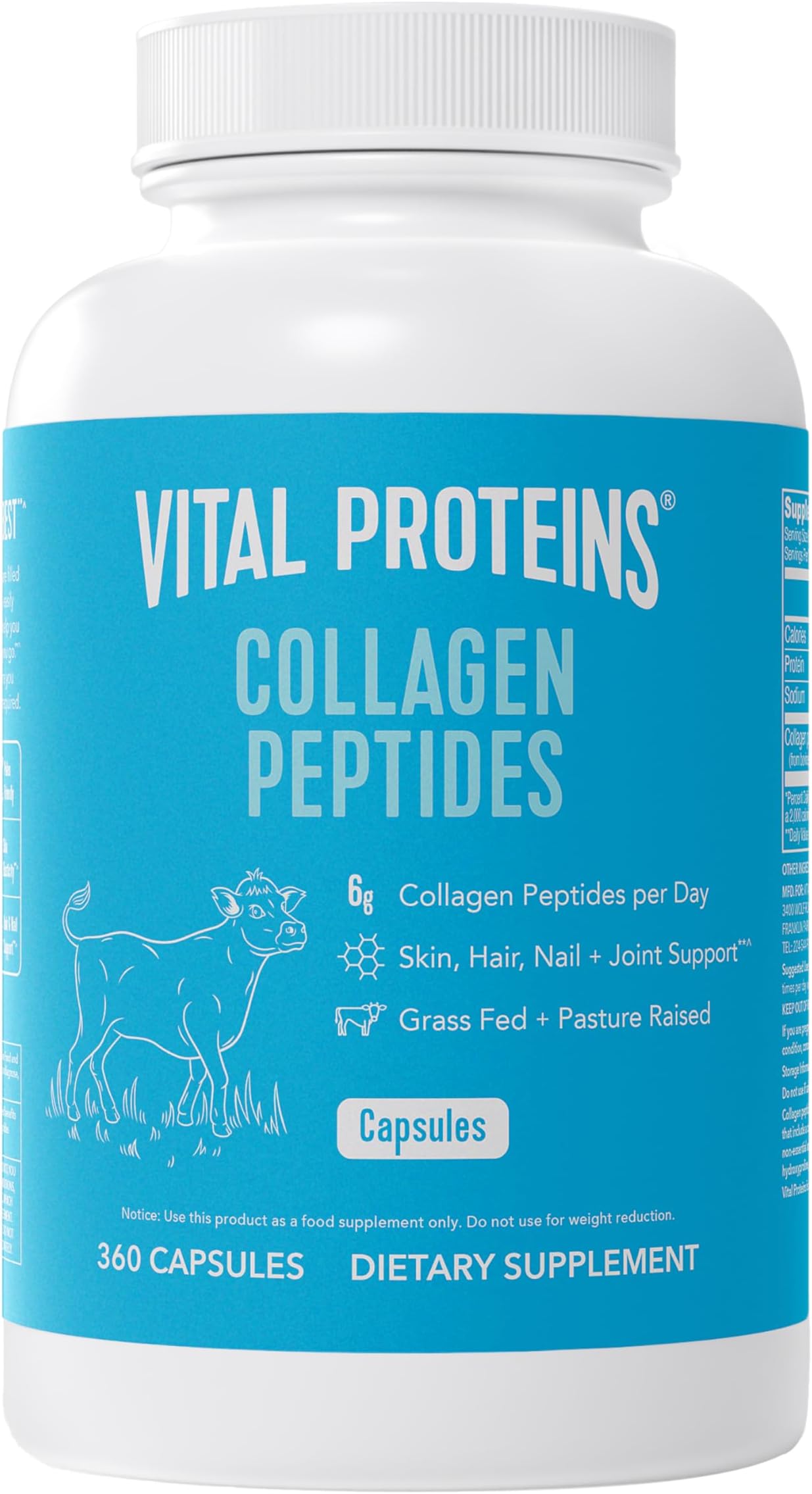 Collagen Peptides Capsules for Women, Collagen Supplement 360 Capsules
