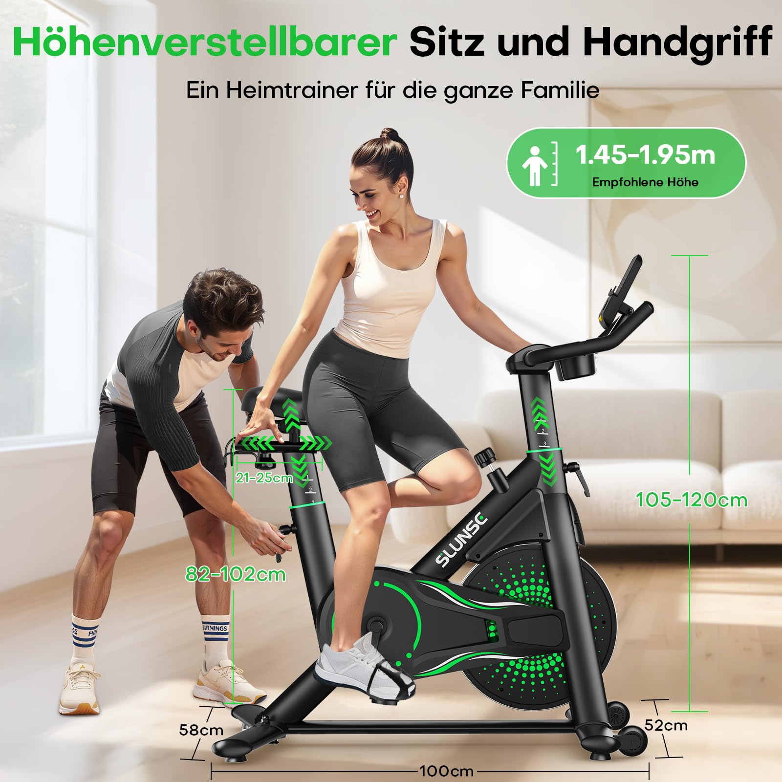 Heimtrainer Fahrrad mit App, Einstellbarer Magnetischer Widerstand Hometrainer Fahrrad, Leise & Bequem Ergometer Heimtrainer mit Hantelablage, LCD-Display, Tablet-Halterung, Bis 180KG