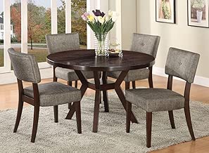 Acme Furniture Top Dining Table Set Espresso Finish Drake Collection 4 Chairs - coolthings.us