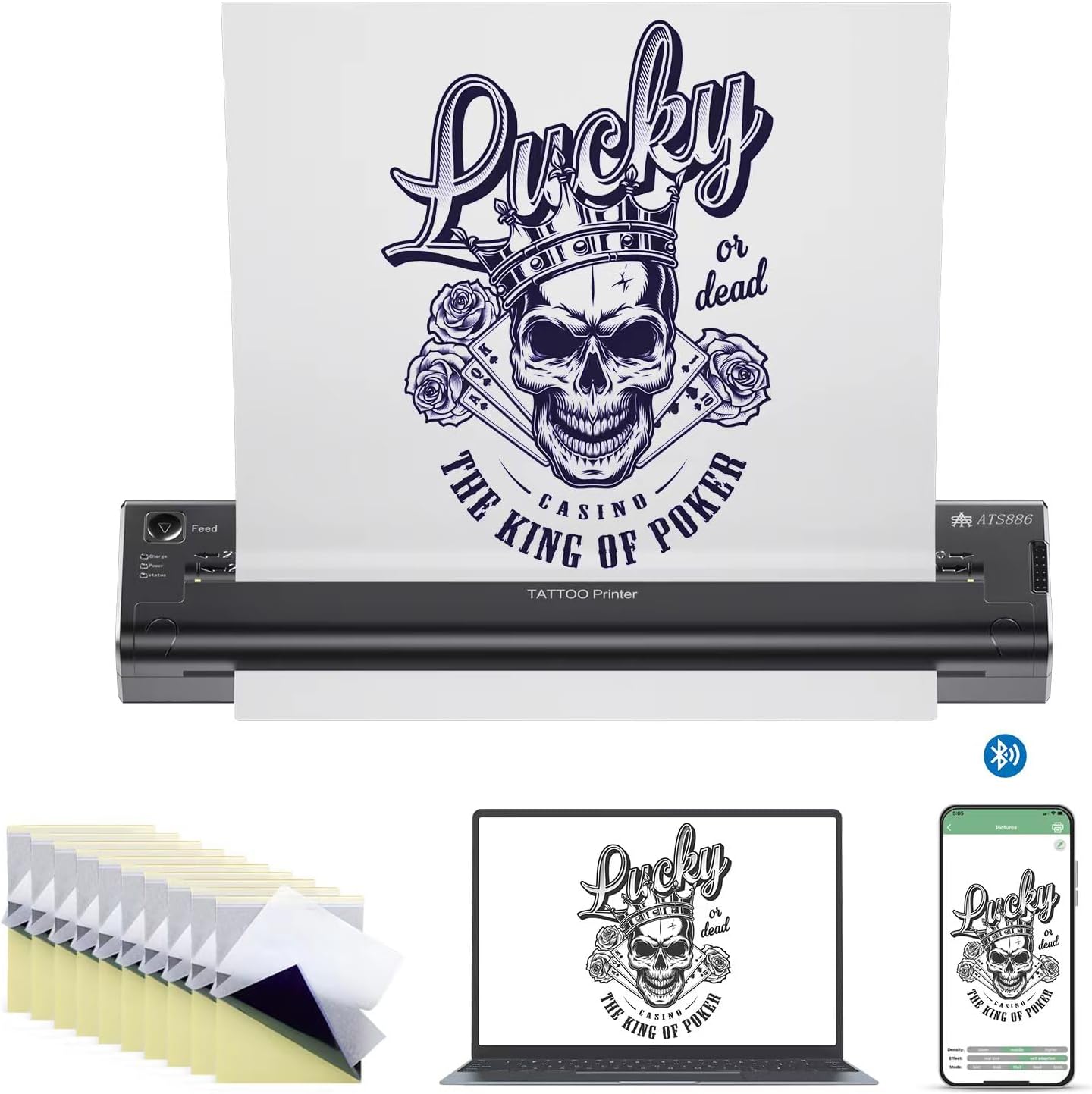 Zoolion Bluetooth Tattoo Stencil Printer, Tattoo Printer