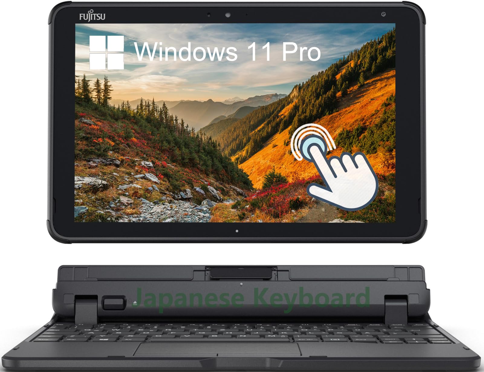 Fujitsu Stylistic Q5010 Touchscreen Tablet PC, 10,1 Zoll FHD (1920x1200), Intel Celeron N4020, 4GB RAM, 64GB eMMC, japanische QWERTY-Tastatur, Windows 11 Pro (Generalüberholt)