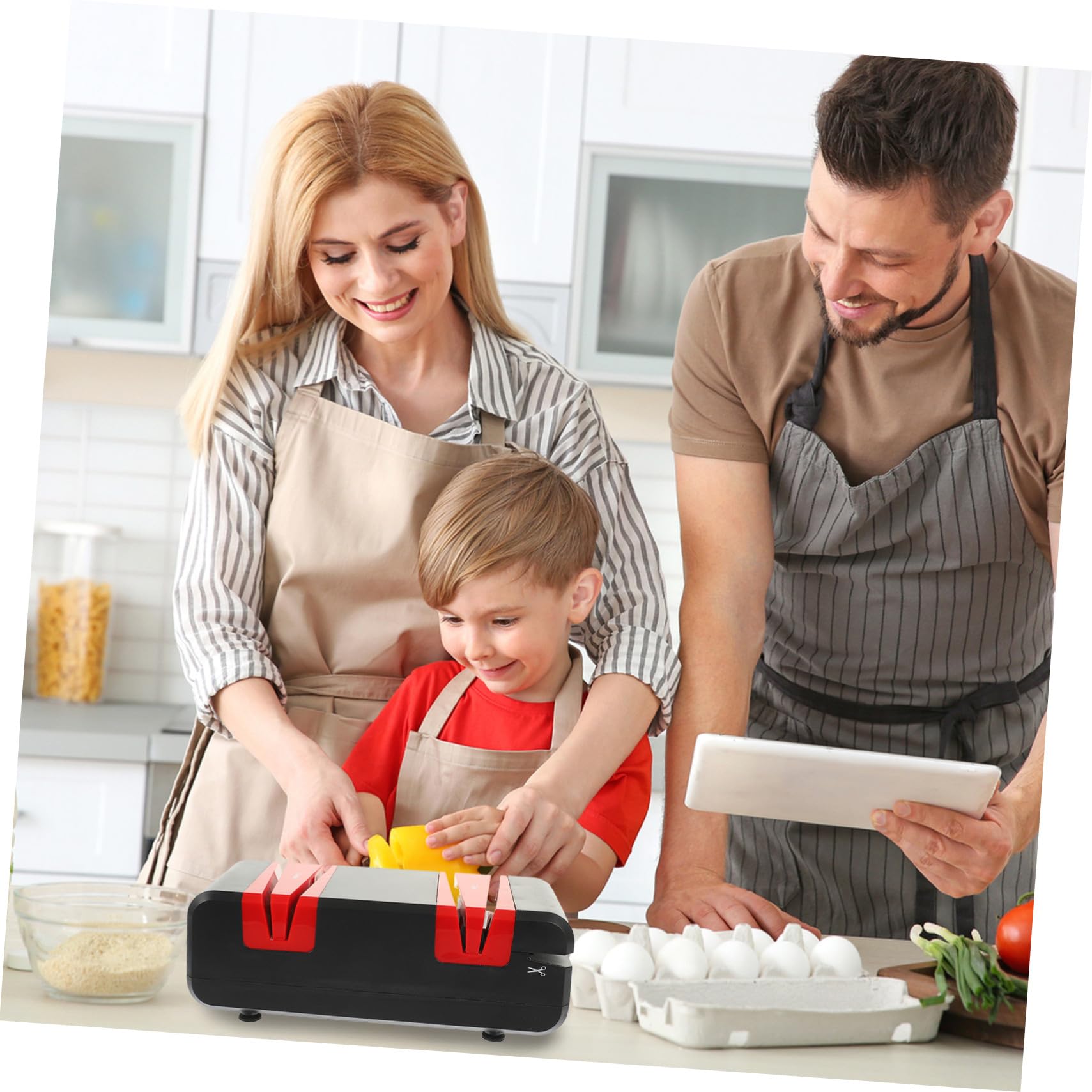 Afilador Eléctrico De Cuchillas y Tijeras 60w Motor De Cobre Afilador Rápido y Multiusos Para Cocina Doméstica Negro y Rojo Voltaje Europeo Ac220