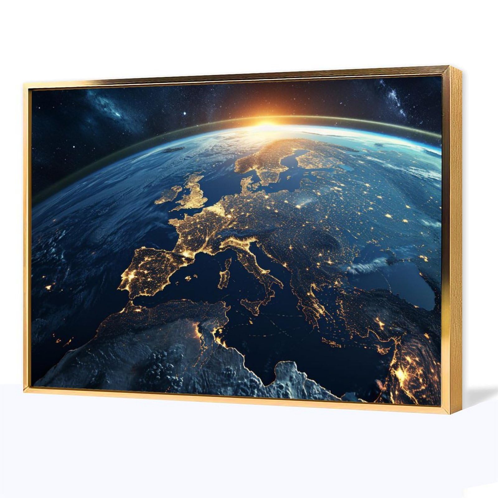 Amazon.co.jp: 絵画 宇宙から見た地球上のヨーロッパインテリア 絵画