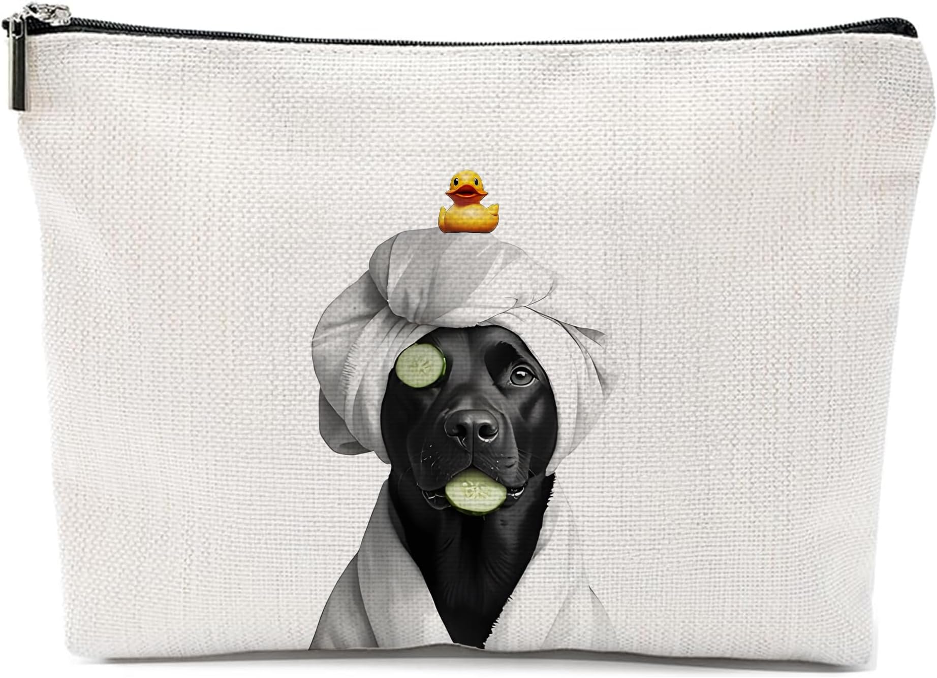Black Labrador Bathroom Makeup Bag,Gifts for Animal Lovers, Labrador Retriever Dog Lover Gifts Cosmetic Bags for Women, Funny Pet Dog Makeup Zipper Pouch