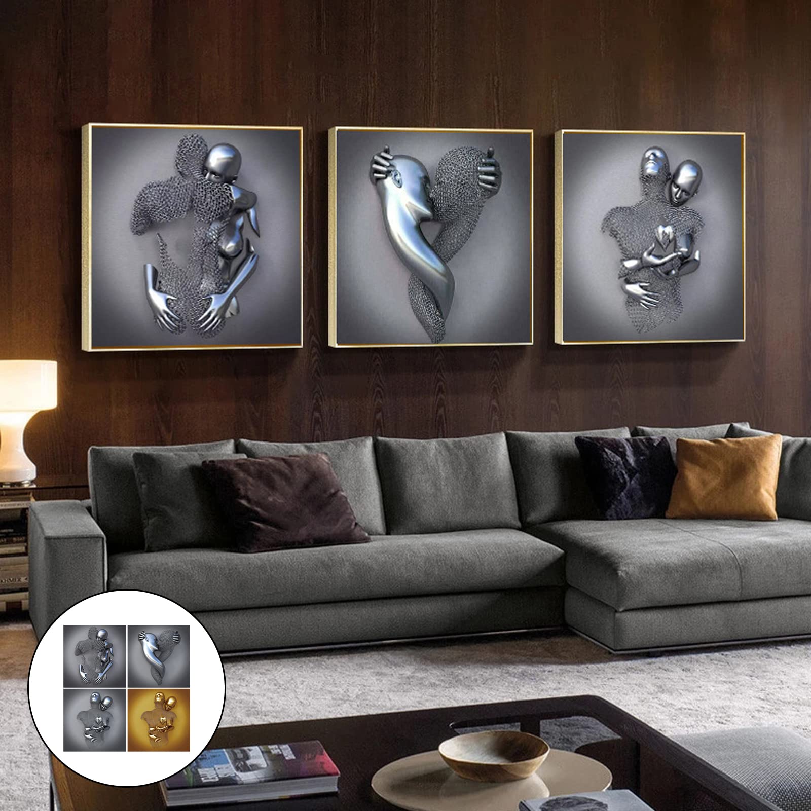 Eurographics Deco Metal Metallbild 'Wild Life', 30x30 Cm – Gebürstete Edelstahloptik