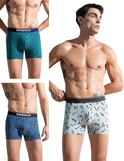 DAMENSCH Men's Cotton Blend Trunks (Pack of 3) (DAM-CTP-T-CMT-SOG-NVP-PACK-3-L_Check & Mate Teal, Stroke Grey, Navy Pixels_L) Price In India