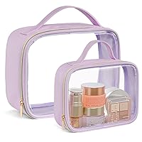 Vista 14 de PACKISM Bolsas de aseo transparentes 1 extra grande 1 grande 1 mediana - 3 paquetes de bolsas de maquillaje con asa, apertura grande de 180°, bolsas