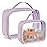 PACKISM Clear Makeup Bag 1 Large 1 Medium - 2 Pack TSA Approved Toiletry Bag with Handle and 180 Large Opening, Sturdy Clear Toiletry Bag Fit Carry-on, Travel Bags for Toiletries, Purple