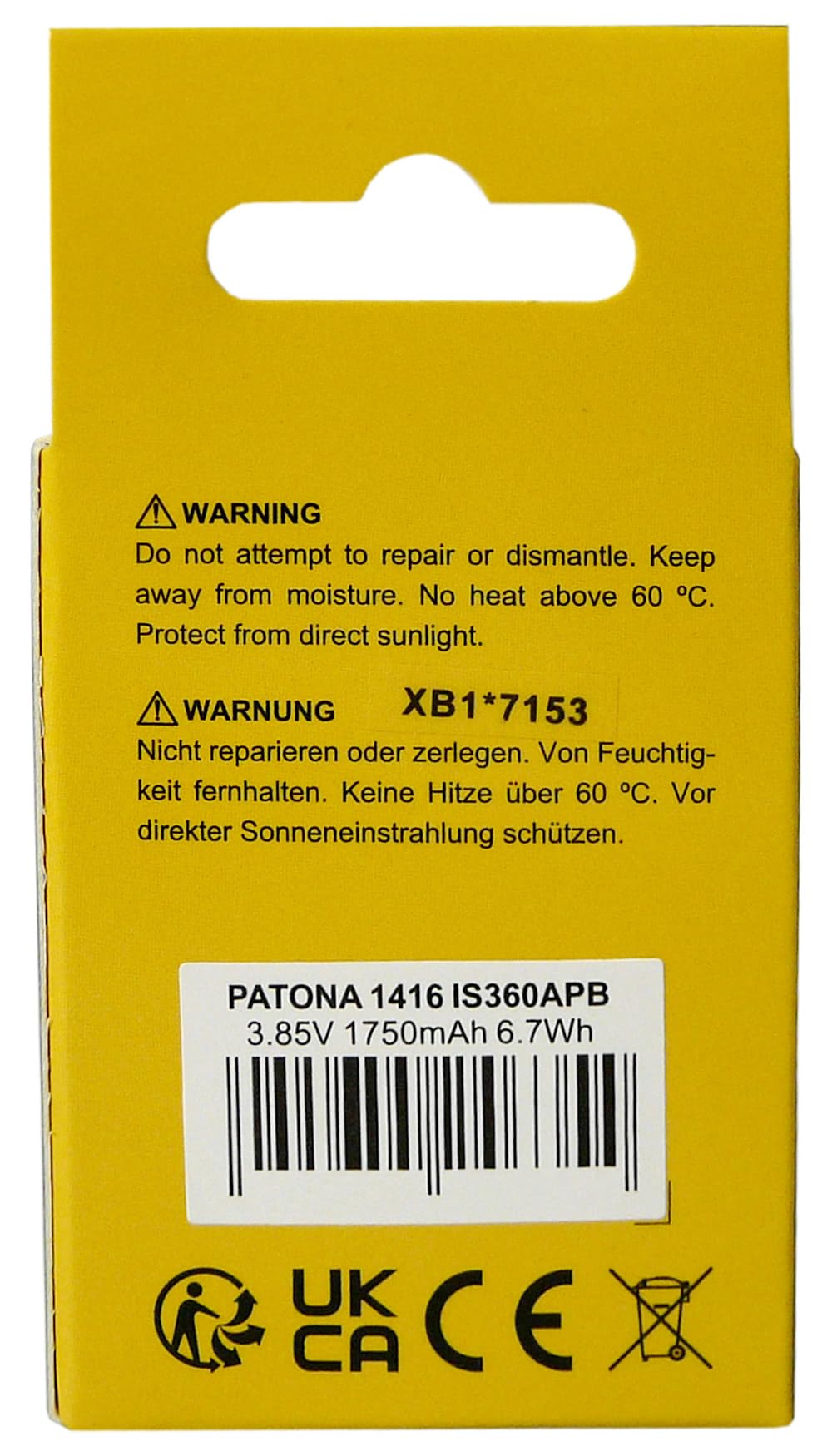 PATONA Batteria 1750mAh per Insta360 Ace e Ace Pro – Ricambio per la batteria originale della Action Cam – 3,85V / 6,7Wh Li-Ion con protezione da sovraccarico – riserva per vlog, sport e viaggi