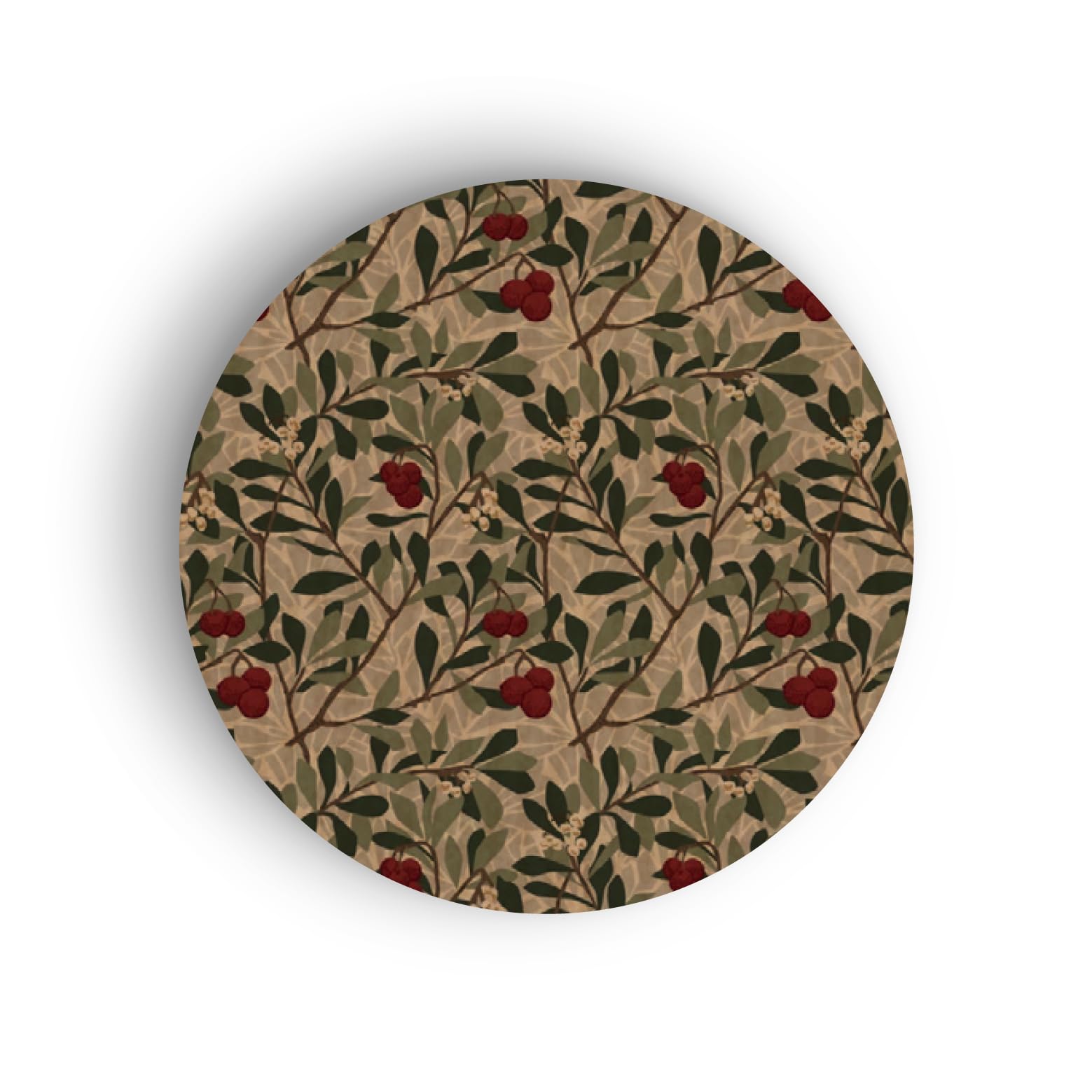 Pack of 450 William Morris Winter Garden Christmas Paper Labels - 37mm Self-Adhesive Kraft Brown Labels - Multipack Festive Stationery Craft Decor Labels