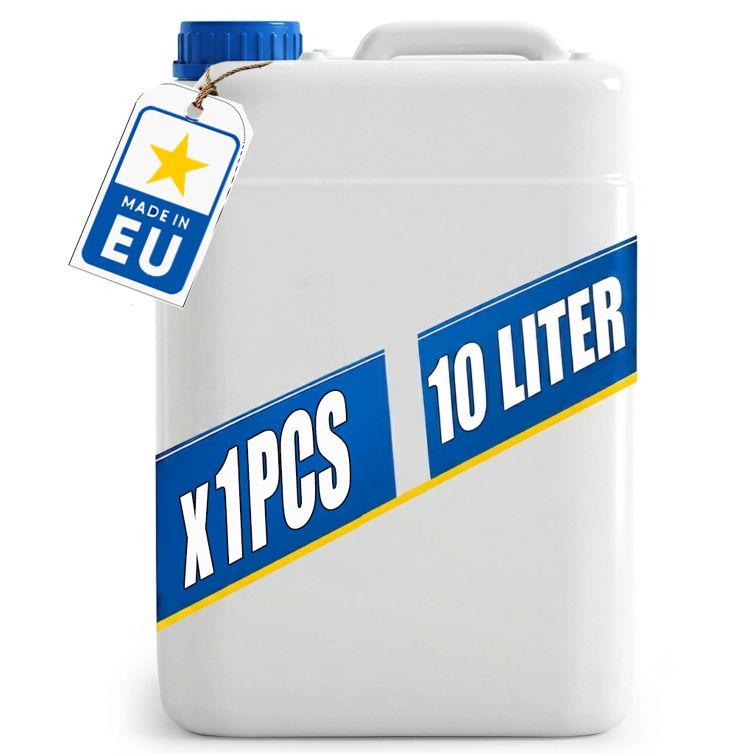 POSH Kanister 10L z zamknięciem śrubowym - Przezroczysty pojemnik HDPE na płyny wodę i olej - Hermetyczny i można układać w stos - Plastikowy kanister do gospodarstwa domowego, ogrodu, kempingu i