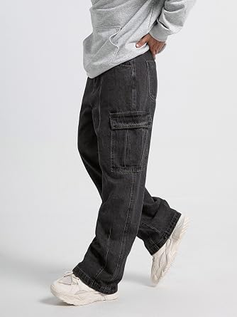 JNCO Men's Cargo Baggy Jeans - Y2K Hip Hop Grunge Loose Fit Streetwear