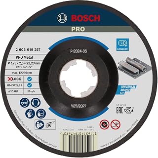 Professional Cutting Disc with Depressed Centre Expert (for Metal, X-LOCK, Diameter 125 mm, Bore Diameter: 22.23 mm, Thickness: 2.5 mm),2608619257