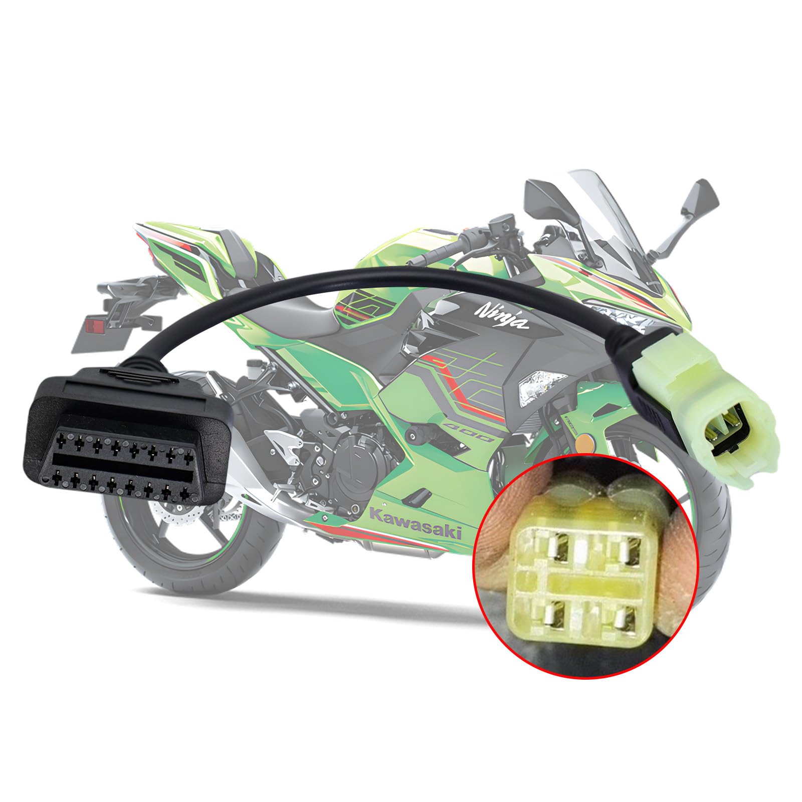 OBD2 Diagnostic Cable Adapter for Kawasaki Motorcycle 4 Pin Connector,Fits Kawasaki Z250 Z650 Z1000 ER6N EX650F Ninja400 Motorbike ECU Diagnostic,Work with OBD Motorcycle Scan Tools Code Reader-image-36