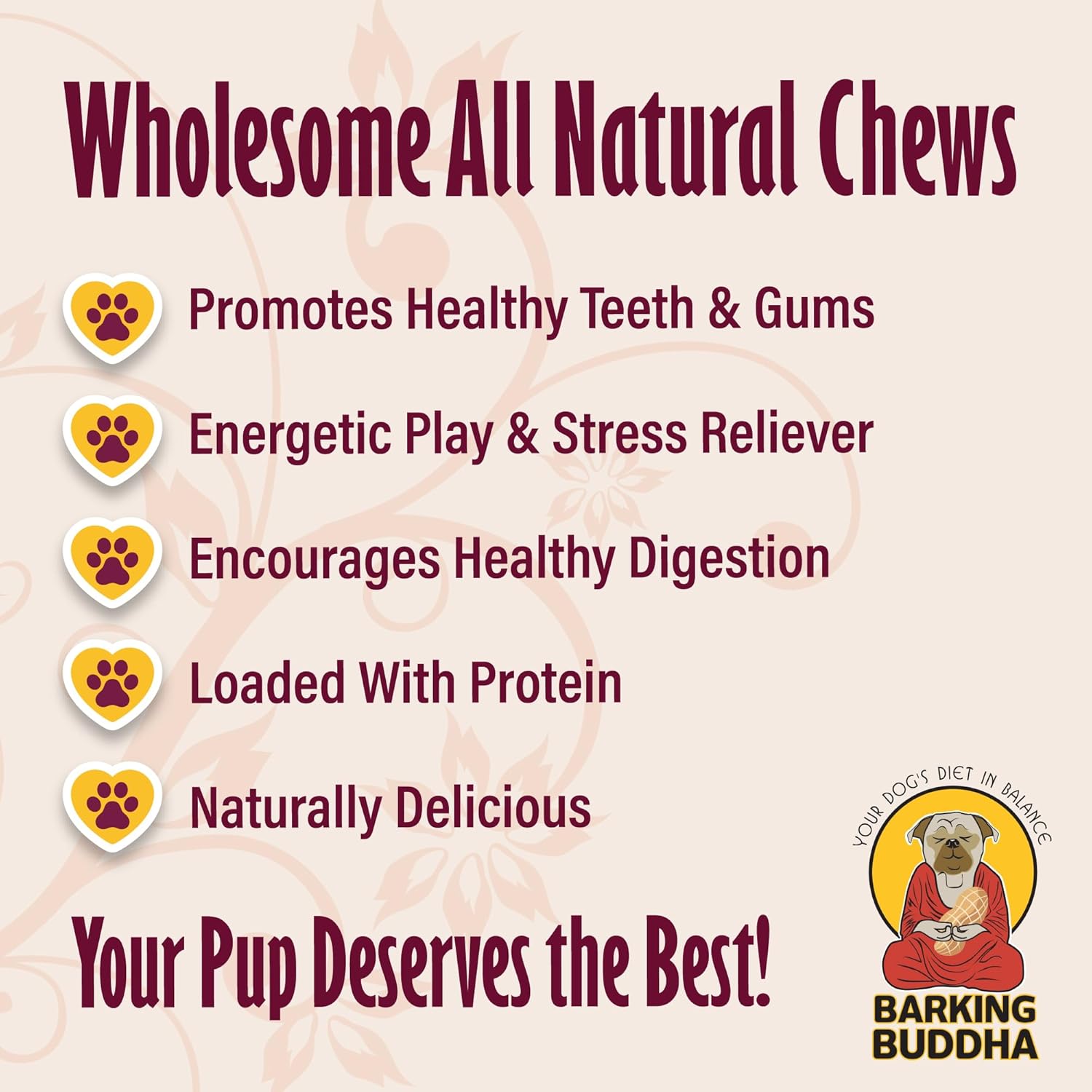 Beef Cheek Rolls | Premium Dog Chews | Extra Thick, All Natural, No Additives, Gluten Free | Peanut Butter - Large 10”-12” - 5 Pack
