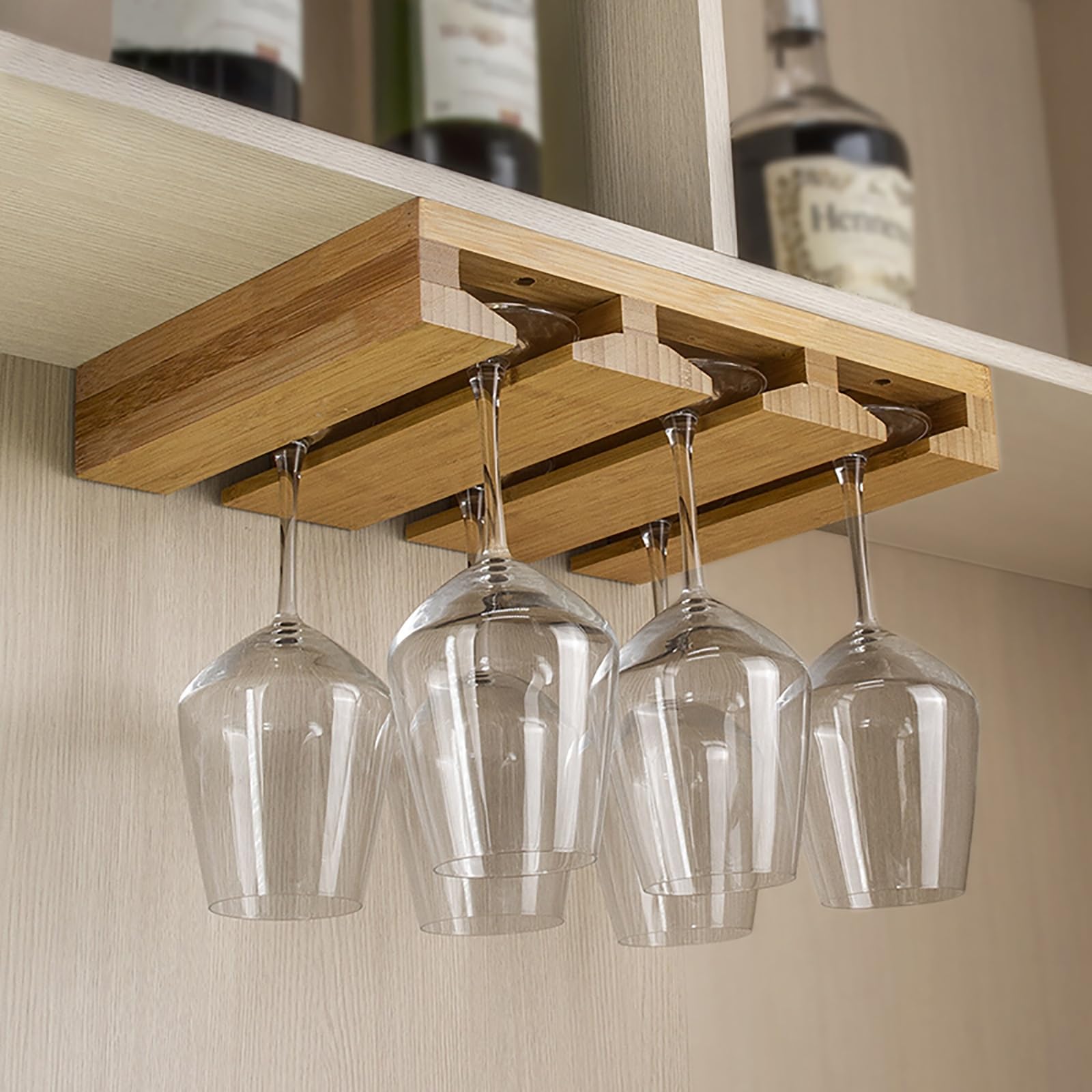 Portabicchieri Da Vino Sospesi ROEXUN - Set Di 2 Con Viti | Per Sotto Mobile, Casa E Ristorante