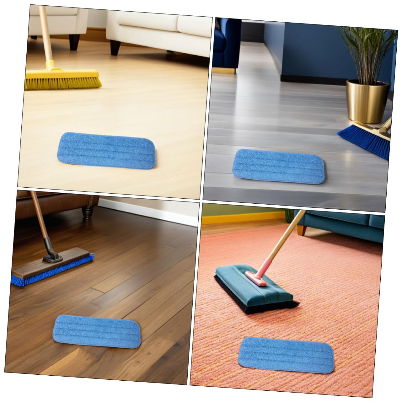 Baluue 10pezzi Panni Riutilizzabili in Microfibra Lavabili Per Pulizia Di Pavimenti Superfici Dure Ricariche Per Testine Di Mop Spray