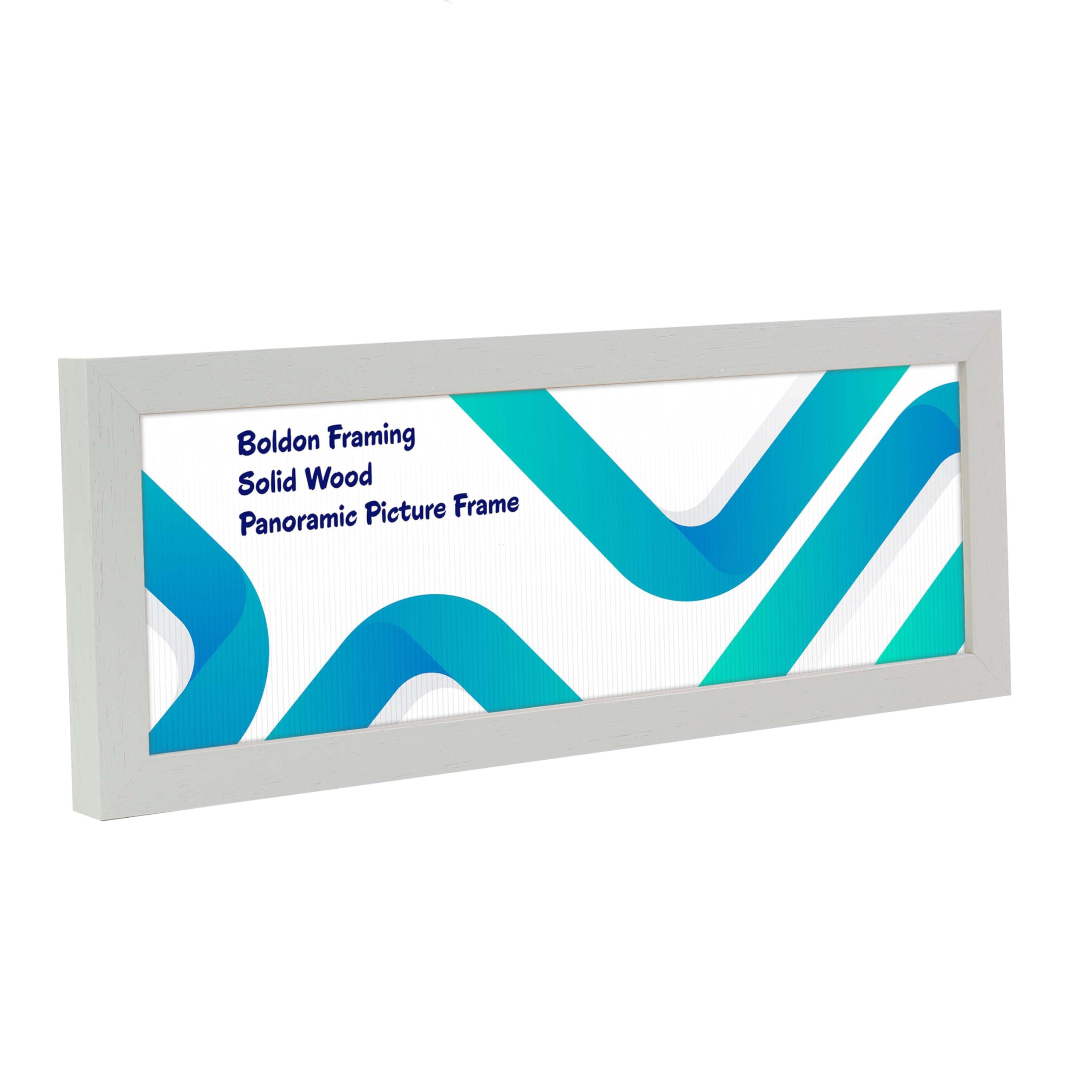 Boldon Framing - Pale Grey 20x8 Solid Wood Thin Panoramic Sizes Picture Frames Photo Frames Modern Poster Frame