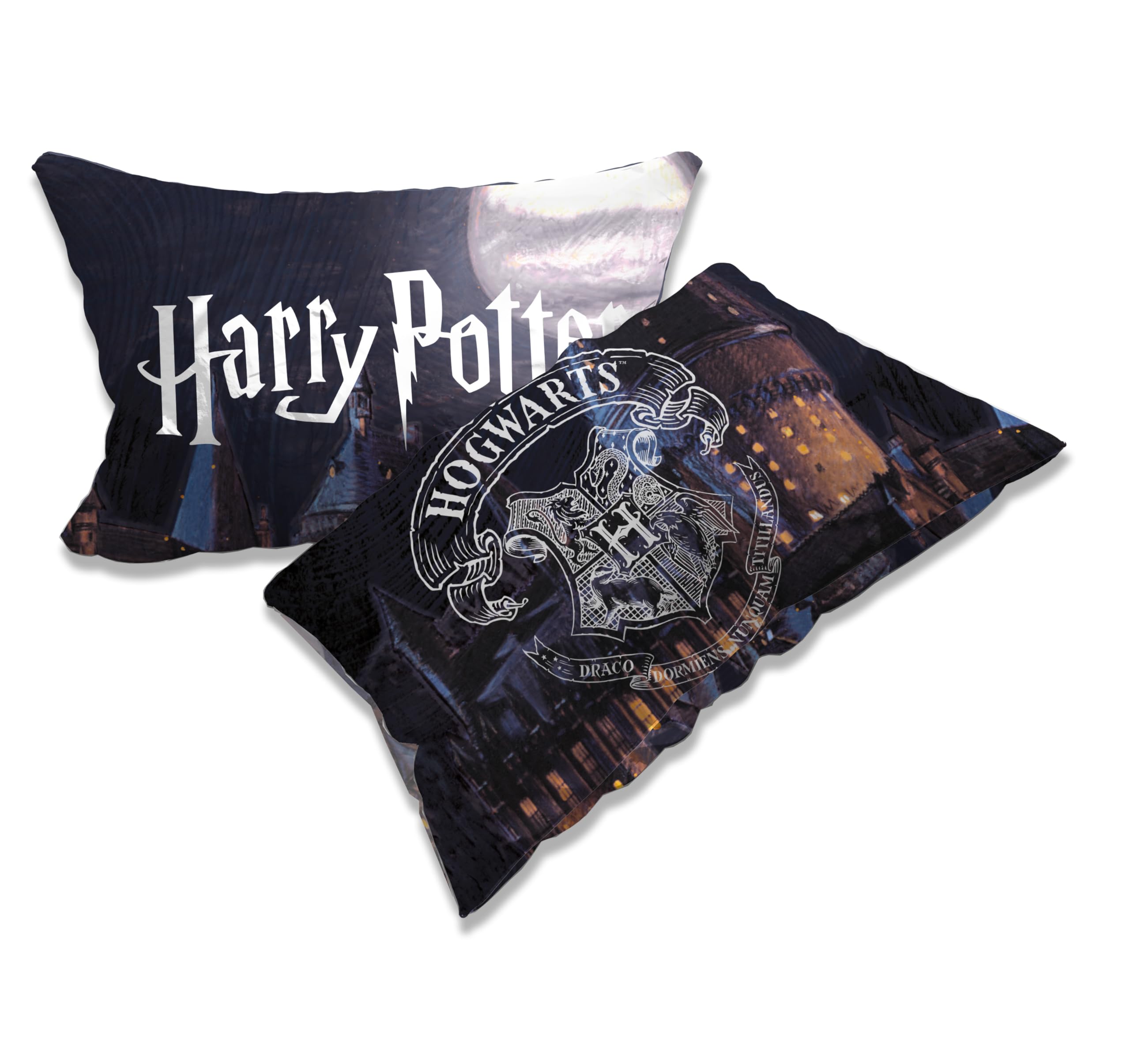 Harry Potter; Set Lenzuola Letto Singolo In Cotone, Lenzuolo Sopra + Lenzuolo Con Angoli + Federa, 100% Cotone, Prodotto Ufficiale