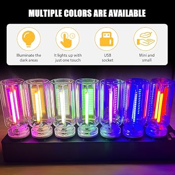 USB LED Car Atmosphere Light, Mini Vehicle Ambient Interface Charging Lighting Bottle, Portable Automotive Night Lamp Decoration Accessories, Universal for SUV, Sedan, Truck (Red)