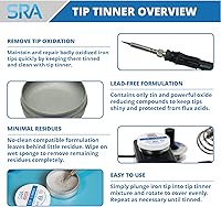 Vista 2 de SRA Soldering Products Flujo de pasta de colofonia #135 con un estañador de punta de soldador