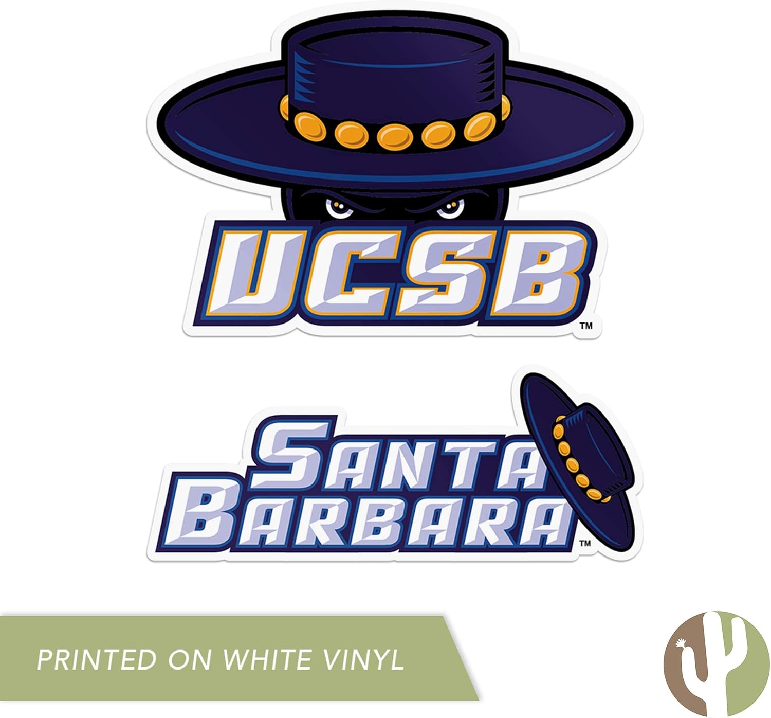 Desert Cactus University of California Santa Barbara Sticker Cal Santa Barbara Gauchos Vinyl Decal Laptop Water Bottle Car Scrapbook Sheet (4 Inch Set V1) - Image 6