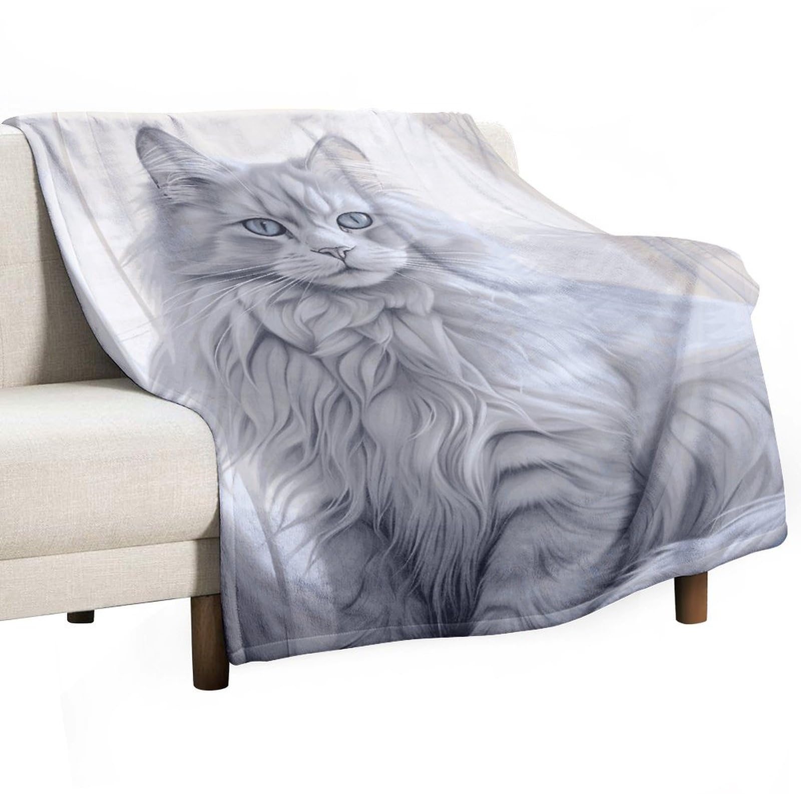 Couverture polaire chat grand format, l'idée cadeau confort idéale pour lit