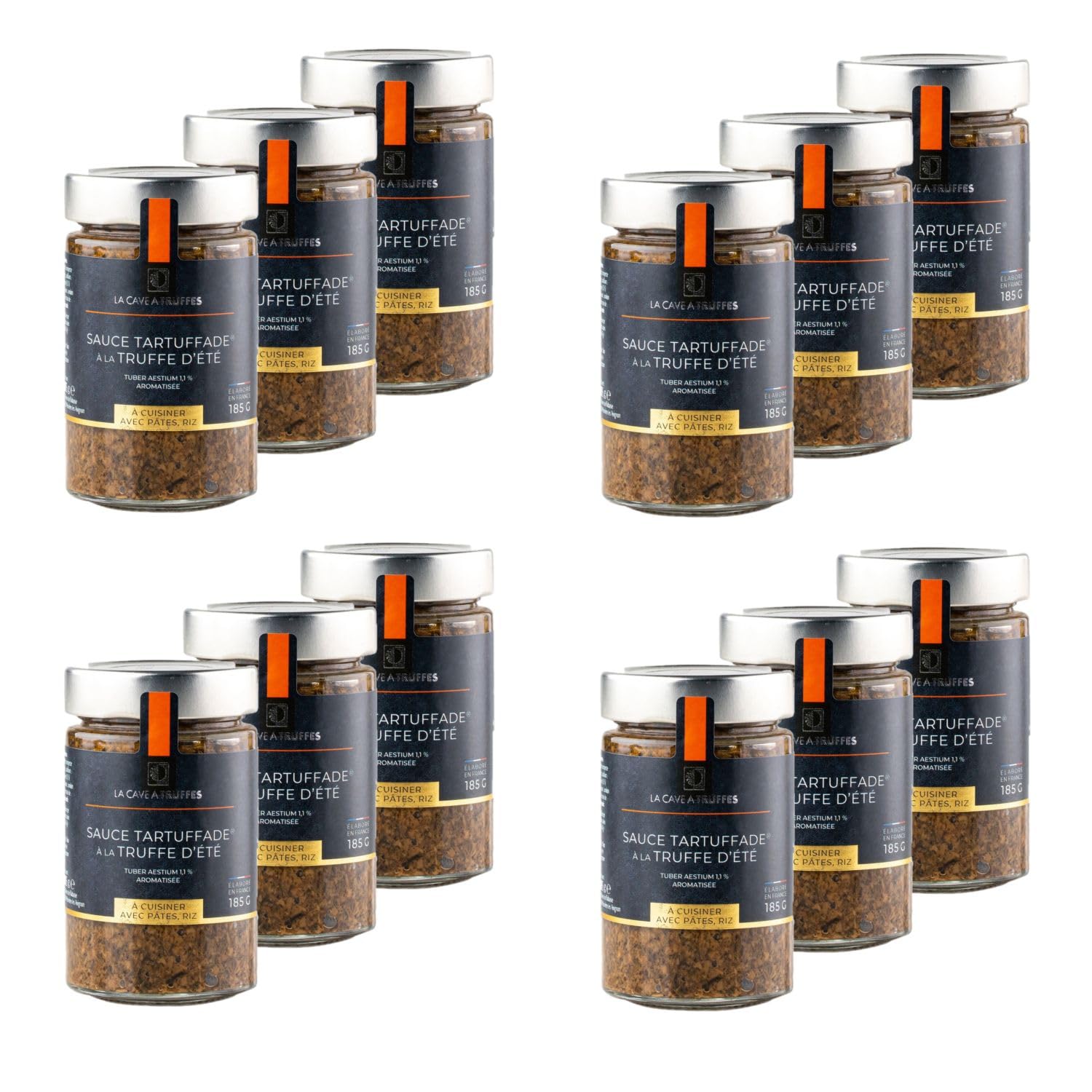 Lote de 12 tartuffade – Salsa tartufata – Salsa de trufa de verano 1,1% – Bote de 185 g