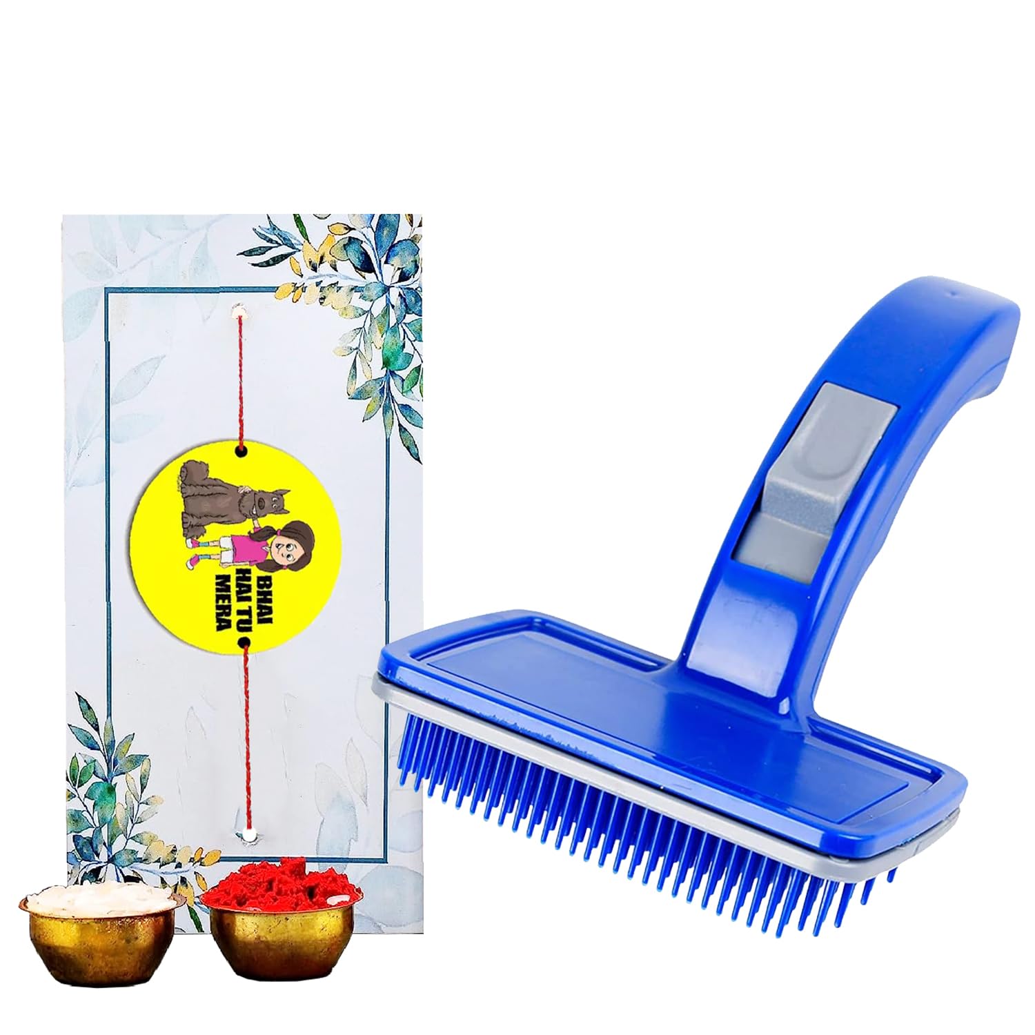 petyantra Combo of Bhai Hai Tu Mera Paw Pet Dog Rakhi for Rakshabandhan with Self Cleaning Slicker Brush, Pet Grooming Shedding Brush for Dogs and Cats (B0DBF3KNT4) Amazon Price History, Amazon Price Tracker