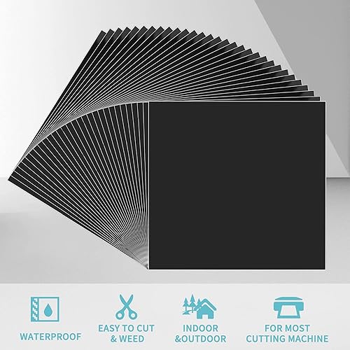 Vista 21 de Huaxing Paquete de 90 láminas de vinilo adhesivo permanente (12 x 12 pulgadas, brillante, mate, metálico) para la mayoría de máquinas de corte y 90