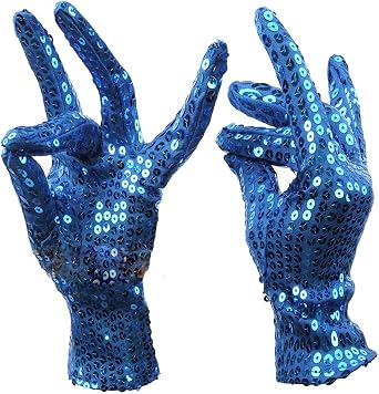 Unisex Cosplay Sequin Gloves for Stage Performance Halloween Xmas Birthday Party