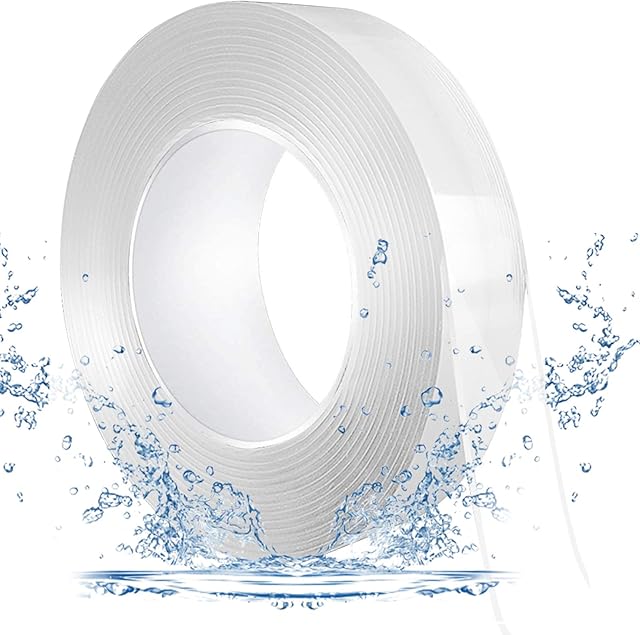 RUBEHOOW 2m Nano Tape, double sided tape heavy-duty, Non-Slip Adhesive, Reusable Transparent Traceless Grip Tape for Kitchen, Party, Paste Photos Posters, Carpet Fixing (6.56FT)