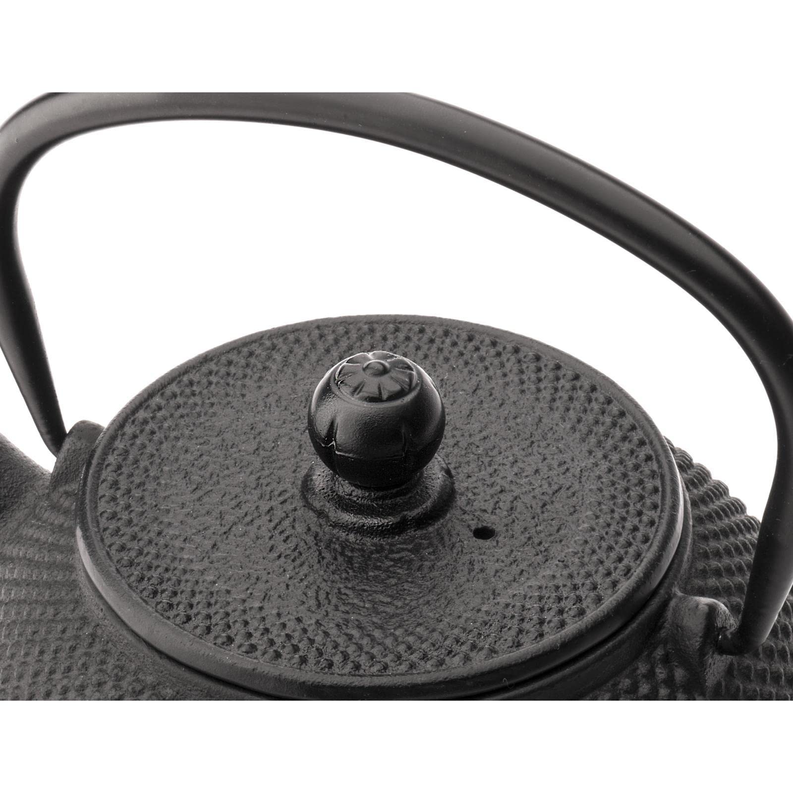 Bredemeijer Teekanne asiatisch Gusseisen Set 1.1 Liter - schwarze Gusskanne mit Henkel & Edelstahl Tee-Filter Sieb-Einsatz für losen Tee & gusseisernen Stövchen & Deckelheber