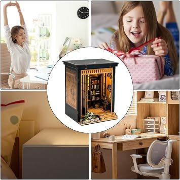 Wooden Dollhouse Craft Kit - Miniature Japanese Homes, Handmade DIY Building Projects, Authentic Details with Furniture Pieces | Mini House Building Set for Adults and Hobby Enthusiasts