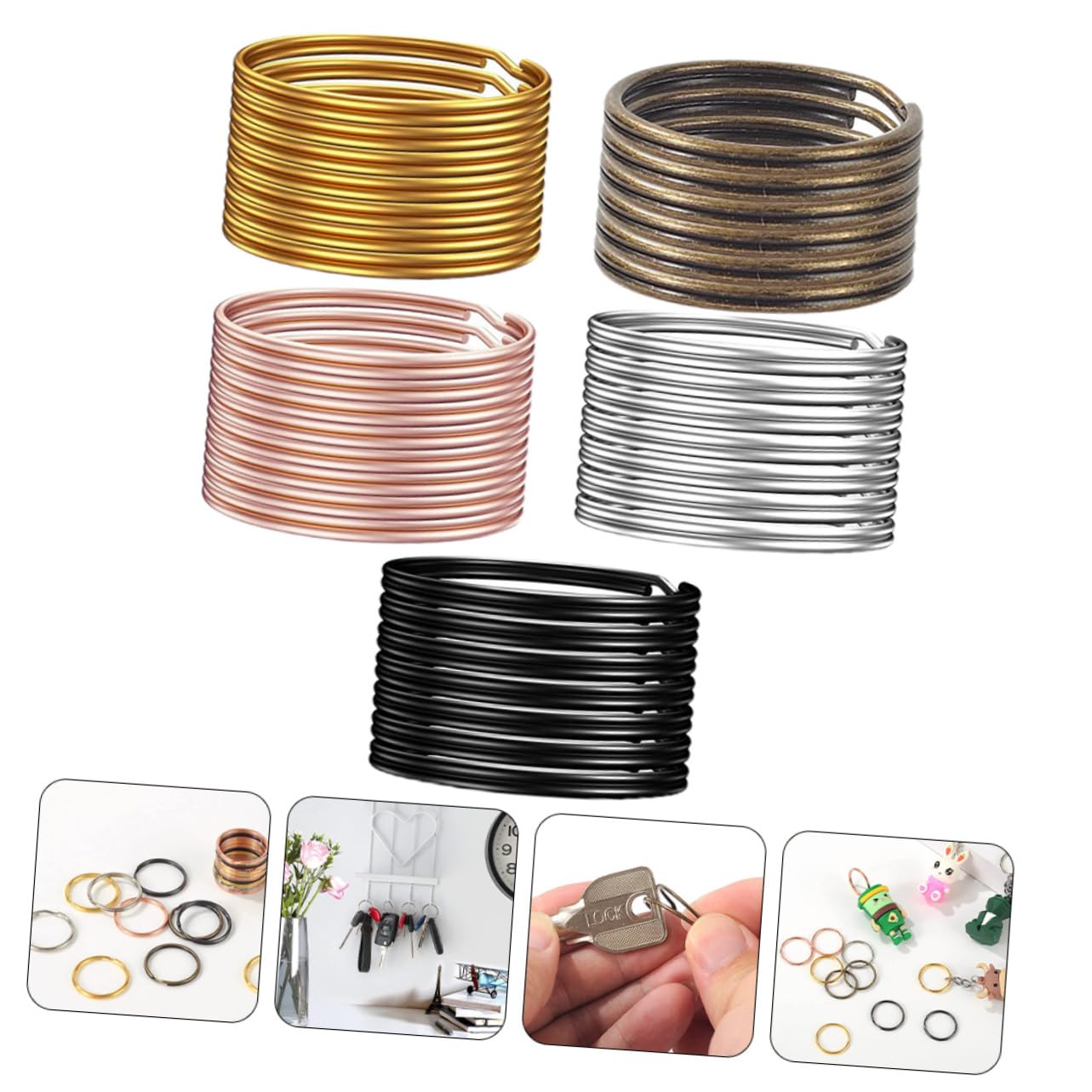 OSALADI Portachiavi Metallici Da Rotondi Per Chiavi Accessori Fai Da Te Per Creazioni Artigianali E Progetti Creativi
