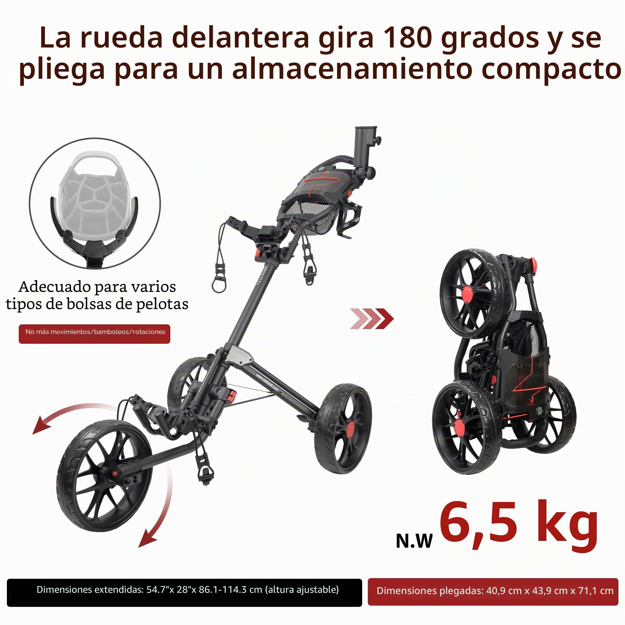 CaddyTek Caddylite 15.3 V2 Carrito de Golf Plegable Ligero 3 Colores