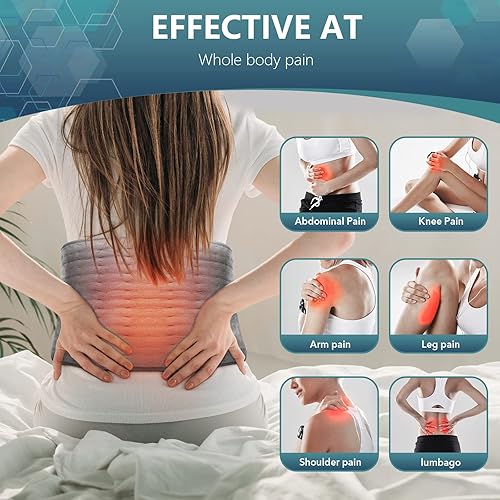 Miniatura 4 de Neweast - Almohadilla térmica eléctrica XL con 4 ajustes de temporizador de 12 x 48 pulgadas, almohadilla de calor ultrasuave con apagado automático