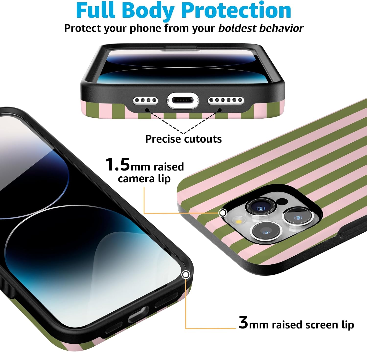 Casely iPhone 15 Pro Case | Summer Stripes | Sunday Best | Bold Protective Design | Compatible with MagSafe